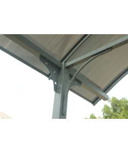 Carport auto in alluminio e policarbonato habrita "car 3676 alcc t" 1 posto 3,59x7,62x3,60 mt