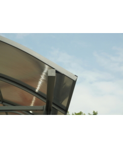 Carport auto in alluminio e policarbonato habrita "car 3676 alcc t" 1 posto 3,59x7,62x3,60 mt