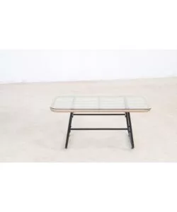 Set da giardino essenza "cebu" in acciaio nero 2 poltrone 1 divano 1 tavolo