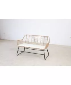Set da giardino essenza "cebu" in acciaio nero 2 poltrone 1 divano 1 tavolo