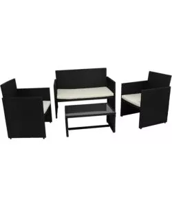 Set da giardino essenza "valencia" nero 4 posti