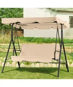 Dondolo da esterno essenza "linear" 3 posti beige 170x110x153 cm