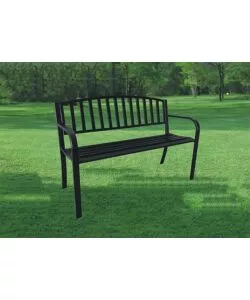 Panchina da giardino essenza "hollywood" in acciaio nero 120x50x75 cm