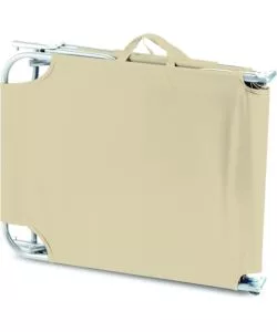 Lettino prendisole pieghevole e reclinabile essenza "maiorca" in acciaio e pvc beige 188x24x55 cm