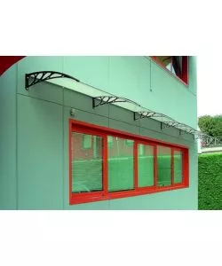 Pensilina in policarbonato sanitano con sgocciolatoio grigio 140x90 cm
