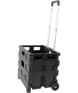 Carrello trasporto con cassa pieghevole portata 25 kg essenza 38x33x87 cm