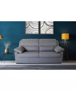 Divano 3 posti bellahome "firenze" grigio tessuto sfoderabile e antimacchia, 190x95x93 cm