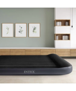 Materasso matrimoniale gonfiabile intex "airbed dura-beam pillow rest classic" blu scuro 152x203x25 cm - cod. 64143