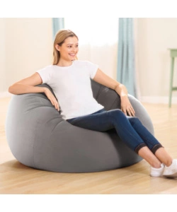 Poltrona sacco gonfiabile intex "beanless bag" grigio 114x114x71 cm - cod. 68579np