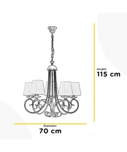 Lampadario onli 'pompei' 5 luci, e14