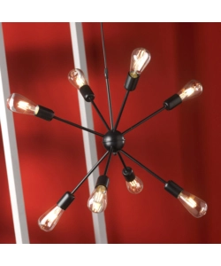 Lampadario onli "satellite"nero 8 luci, e27