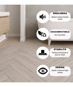 PAVIMENTO IN SPC COSMO 4,5 MM ROVERE SBIANCATO 2,40 M² 179X1220X3,5 CM
