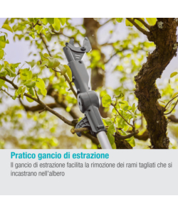 Svettatio telescopico a batteria gardena "highcut 360" taglio 28mm 18v 2ah