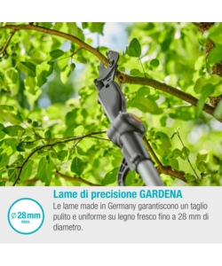 Svettatio telescopico a batteria gardena "highcut 360" taglio 28mm 18v 2ah