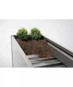 Fioriera da esterno biohort "belvedere midi 200" in acciaio zincato grigio quarzo metallizzato 201x53x61 cm