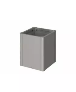 Fioriera da esterno biohort 'belvedere midi 50' in acciaio zincato grigio quarzo metallizzato 53x53x61 cm