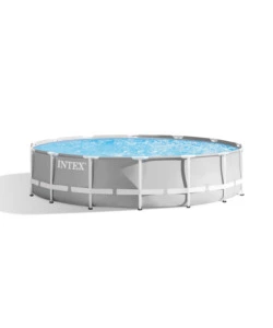 Piscina fuori terra autoportante rotonda intex  'prisma frame' grigio chiaro 427x427x107 cm