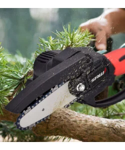 Potatore a catena a batteria saw barra 10 cm 2 batterie 24v 1,5ah