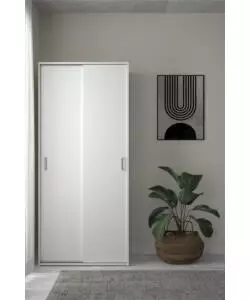 Armadio 2 ante scorrevoli "space" bianco 77,6x48,2x175,4 cm