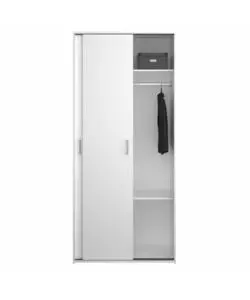Armadio 2 ante scorrevoli "space" bianco 77,6x48,2x175,4 cm