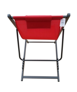 Spiaggina pieghevole regolabile eurogarden "relax" con cuscino in textilene rosso 100x60x95 cm