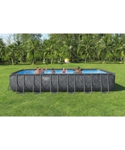 Piscina fuori terra con struttura bestway "apx 365" effetto marmo scuro 732x366x132 cm