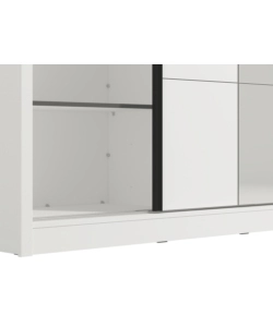 Armadio bellahome "alba" con 2 ante scorrevoli con specchio bianco, 180x59,8x215,5 cm