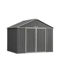 Casetta da giardino habrita 'arrow ezee' in acciaio zincato antracite e panna 299,1x248,9x248,9 cm