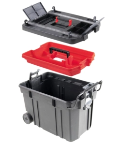 Baule portaoggetti valex in plastica con ruote gommate 61x37x42 cm