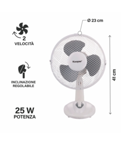 Ventilatore da tavolo kooper "articfresh" bianco 25w