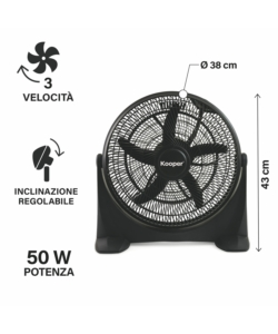Ventilatore da tavolo kooper nero 50w