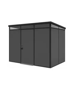 Casetta da giardino prefabbricata in pvc e alluminio artplast 'modulare' nero e grigio 3x2 mt