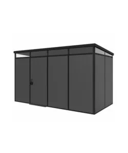 Casetta da giardino prefabbricata in pvc e alluminio artplast 'modulare' nero e grigio 4x2 mt
