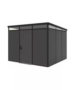 Casetta da giardino prefabbricata in pvc e alluminio artplast 'modulare' nero e grigio 3x3 mt