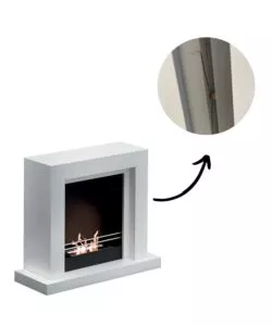 Outlet - difetti estetici - biocamino da pavimento tecno air system "ruby modello camogli" bianco