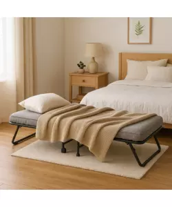 Brandina singola pieghevole somnus con rete a maglia e materasso 80x190 cm