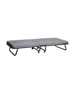 Letto singolo pieghevole con rete a maglia e materasso, 80x190 cm