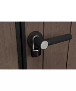 Casetta da giardino keter "newton+ 757/775" in resina marrone doppia opzione montaggio 230x223,8x246 cm