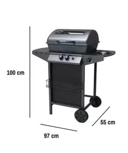 BARBECUE A GAS ARNOLD "NEVADA" CON FINESTRA IN VETRO 3 BRUCIATORI