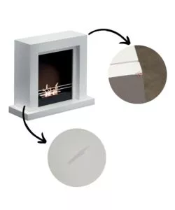 Outlet - difetti estetici - biocamino da pavimento tecno air system "ruby modello camogli" bianco