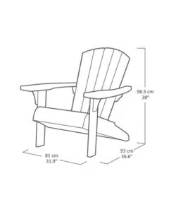 Poltrona da esterno keter 'alpine adirondack' in polipropilene grafite effetto legno 80,5x95,5x93 cm