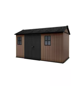Casetta da giardino keter "newton+ 7513/1375" in resina marrone doppia opzione montaggio 413x230x246 cm
