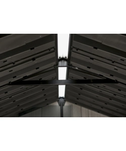 Casetta da giardino keter "newton+ 7513/1375" in resina marrone doppia opzione montaggio 413x230x246 cm