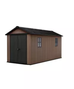 Casetta da giardino keter "newton+ 7515/1575" in resina marrone doppia opzione montaggio 476x230x246 cm