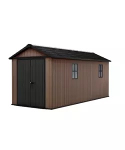 Casetta da giardino keter "newton+ 7517/1775" in resina marrone doppia opzione montaggio 539x230x246 cm