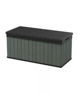 Baule da esterno keter 'darwin 120g' in resina verde effetto legno 454 lt 142,5x65,3x64,3 cm