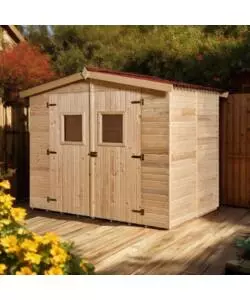 Casetta in legno da giardino habrita "eden" in abete rosso massiccio 270x187x210 cm