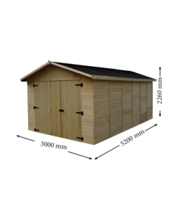 Garage in legno habrita 'ed 2848 n' in abete 300x520x226 cm