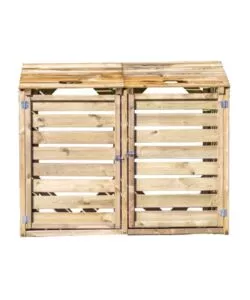 Copribidoni spazzatura habrita 'cp 15090' in pino silvestre 150x90x120 cm