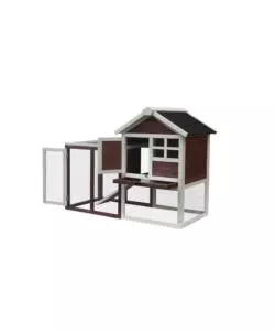 Pollaio per galline in legno habrita "po 1206" rosso scuro e bianco 122x63x92 cm